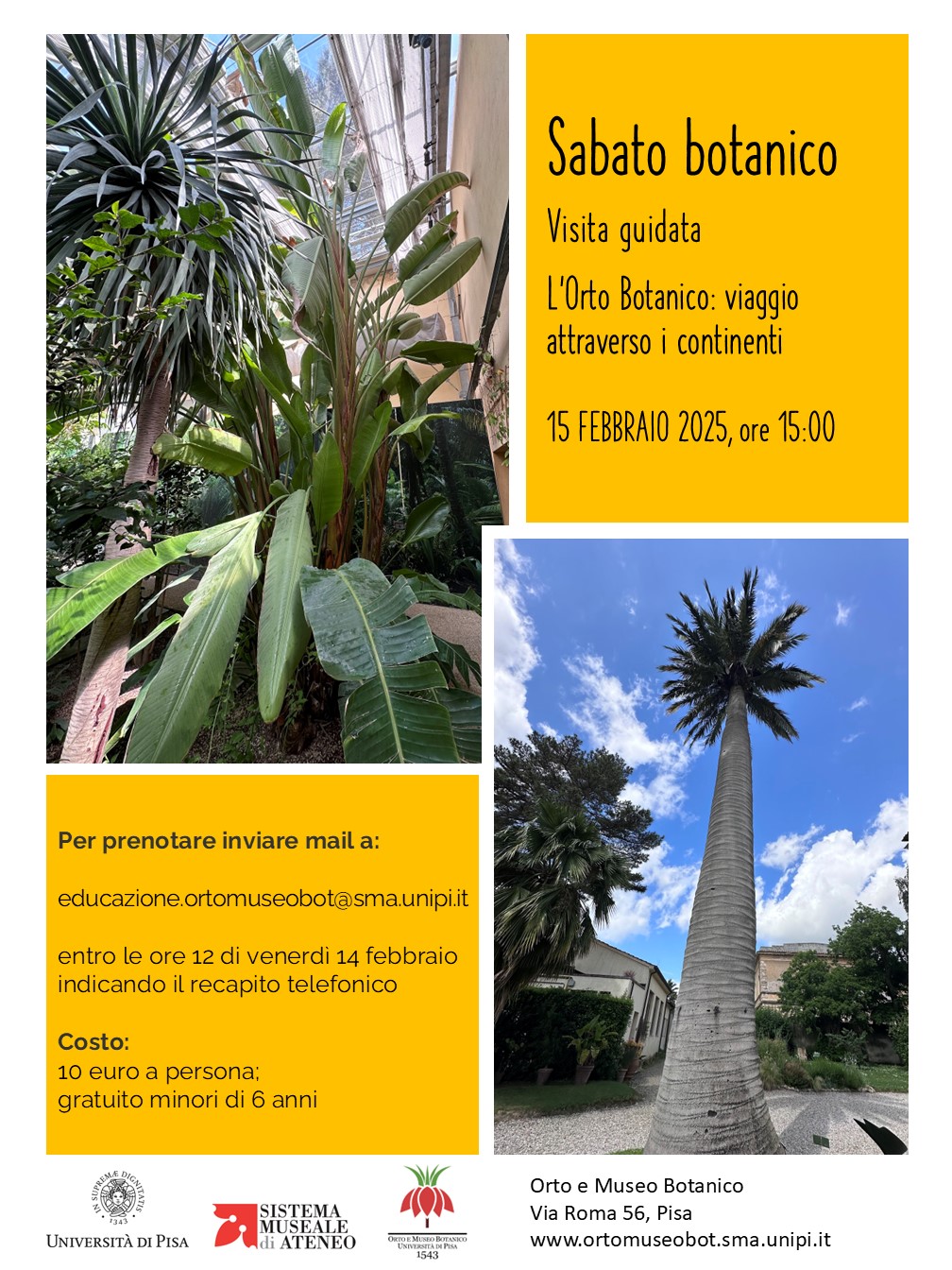 Eventi |Visite guidate Orto e Museo Botanico di Pisa | Terre di Pisa